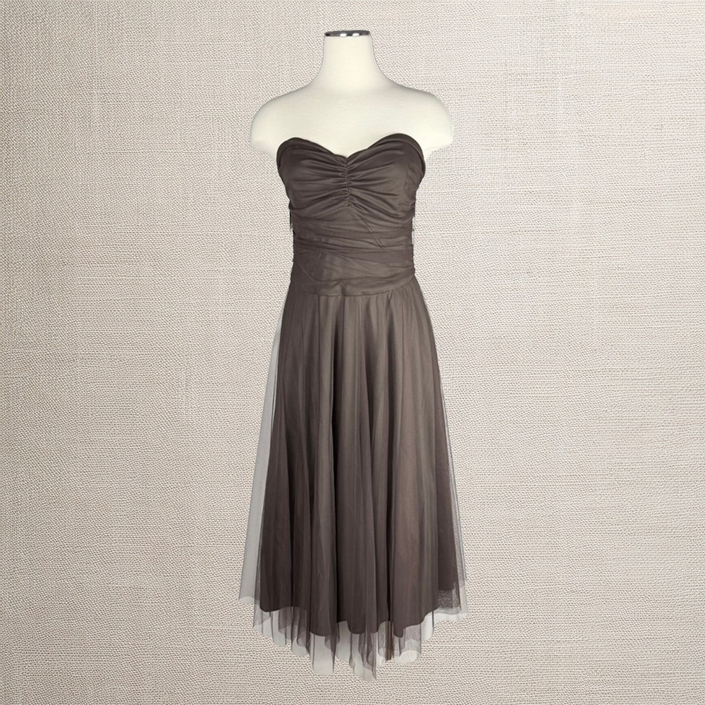 Eliza J Cocktail Dress Fit and Flare 10 Formal Strapless Chocolate Sweetheart